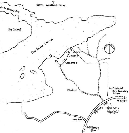 Map of the Lodge showing trails around the 160 acre property
